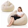MOFXWHE Pouf XL, 100 x 120 cm, per bambini e adulti, solo rivestimento (senza imbottitura), grande pouf da gaming, per interni ed esterni, divano, decorazione per soggiorno (beige)