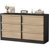 Garvee Cassettiera Orizer 6 Cassetti, Nero venatura legno | Comò orizzontale in legno, Grandezza capacità, Scorrimento fluido, Per camera da letto/soggiorno/ingresso