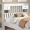 Ordellia Testiera bianca in legno massello di pino con ripiani 135 cm per camera da letto matrimoniale spazio contenitore decorativa supporto relax design moderno