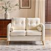 VINGLI Divano 2 Posti in Tessuto Chenille 122x77x87cm, Divanetto con Cuscini Rimovibili e Lavabili, Sofa per Soggiorno, Appartamento e Ufficio, Portata 300kg, Beige