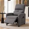 MillePark Poltrona Relax Elettrica Reclinabile con Massaggio a 4 Zone, Calore Lombare, Poggiapiedi e Porta USB - Tessuto Effetto Lino, Struttura in Ferro, Grigio EU JJ10-12