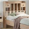 Ordellia Testiera con Ripiani 100 cm in Legno Massello di Pino per Camera da Letto Matrimoniale o Singolo con Spalliera e Decorazione Rustica