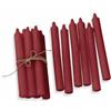 Loberon Bauceau Set di 12 Candele - Finitura Rustica - Accurata rifinitura a Mano, Rosso