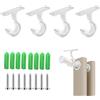 EceoThsy Set di 4 supporti per aste in lega di alluminio, per aste da 20 a 28 mm, resistenti ed eleganti, per appendere tende e armadi, installazione rapida
