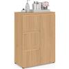 IDMarket - Mobiletto da bagno VICTOR a 3 cassetti con armadio effetto doghe | 3 cassetti con armadio effetto doghe