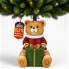 BAKAJI Base Albero di Natale Forma Orsetto, Orso Addobbo Natalizio con Pacco Regalo, Decorazione Natalizia da Interno con Attacco Universale, Animaletto Ornamento 38 x 34 x 55.5 cm
