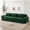 Yabunzel Cloud Divano Modulare 3 Posti Cord, Seduta Bassa, Divano Boneless | Boneless - Divano modulare a 3 posti, rivestimento in velluto a coste, seduta bassa, divano Cloud, verde