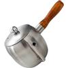 VANZACK Mini Bollitore per Caffè in Acciaio Inox 500ml Manico in Legno | Ufficio e Campeggio, Finitura Argento Elegante, Pratico e Decorativo, senza Odori, Non Facile da Arrugginire
