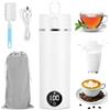 Gyxova Piccolo Bollitore Elettrico Portatile da Viaggio 450ml Per Tè Latte Caffè | 3 in 1 304 Bollitore in Acciaio Inox, 6 regolatori di temperatura, spegnimento automatico e protezione a secco, Display LCD