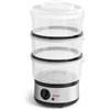 Regalarte Vaporiera Elettrica 3 Livelli, Cuocivapore con 3 Cestelli Sovrapponibili e Timer, Cottura a Vapore per Verdure, Pesce, Carne, Riso e Uova