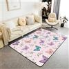 Homemissing Colorato Farfalle Tappeto Antiscivolo 150x200cm | Brilliant Fiori Adatto per Casa e Ufficio Rosa Tappeto da Interno Carpet for Home, Dining Room