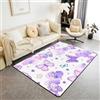 Homemissing farfalla Stampa Tappeto Antiscivolo Lavabile 100x150cm | Cloud & Stars Grande, Morbido, A pelo corto, Antiscivolo Bianco & Violetta Tappeto da Interno Soft Non-slip Polyester