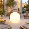 Alpinaluz Lampada a Sfera RGBW Ricaricabile Dimmerabile 5W D25 cm IP65 | Design sferico con maniglia girevole, telecomando, 16 colori e luminosità regolabile: terrazza, giardino, campeggio, camera