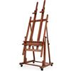 VISWIN Cavalletto a H Professionale con Doppio Montante, Inclinabile all'Orizzontale, Cavalletto Grande Regolabile in Legno di Faggio con 4 Ruote & Vassoio, Cavalletto Dipingere per Adulti, Artisti