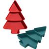 Hemobllo Piatto per Snack a Forma di Albero di Natale Tre Scomparti 2 Pezzi | Design Compatto e Leggero, Facile da Pulire e Riporre, per Servire Frutta Secca e Antipasti