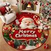JynxtoyZeal Tappeto Natalizio, Zerbino Natalizio Ingresso 60 × 60 cm, Circolare Tappetino Antiscivolo con Motivo Natalizio,Ideale per Interni ed Esterni, Zerbino Natalizio Ingresso