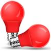 Flaspar Confezione da 2 lampadine a LED rosse A15 per luce notturna, 5 W, equivalente a 40 Watt, base E26, Halloween, Natale, feste, sonno, luci per interni ed esterni, camera da letto, veranda, non