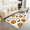 Homemissing Halloween Tappeto Salotto 100x150cm Decor | Autoino Ghost & Bats cranio & zucca Lantern Tappeto da Interno Carpet for Home, Dining Room