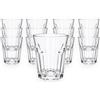 KORAT Set 12 bicchieri in vetro temperato da 360 ml, impilabili e lavabili in lavastoviglie, trasparenti, 8,5 x 12 cm