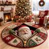 acsewater Tappeto rotondo 3D tappeto natalizio cerchio illusione ottica Ø 180cm | Tappeto natalizio rotondo con illusione ottica 3D, tappeto rotondo soggiorno, cucina camera letto, morbido antiscivolo