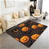 Homemissing Halloween Tappeti per Cucina 150x200cm | Bats & zucca Lantern Decor per cucina e camera da letto nero & arancione Tappeto da Interno Soft Polyester
