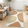 Generisch Tappeto passatoia geometrico astratto con anelli di albero, 60 x 150 cm | Tappeto scandinavo minimalista lavabile, antiscivolo, per lavanderia, camera da letto, soggiorno, caldo, marrone chiaro