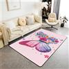 Homemissing Sparkle farfalla Tappeto Salotto 100x150cm Decor | Dreamy Pelo Lungo, Morbido, Antiscivolo, Moderno, Grande Rosa Tappeto da Interno Carpet for Home, Dining Room