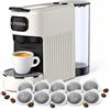 ELETTROFIX Macchina da Caffè a Cialde E.S.E. Compatta per Espresso Cremoso - Beige | 10 Cialde Comprese, Serbatoio 1,2 L, Spegnimento Automatico, Espulsione Cialda, Vassoio Regolabile, Design Compatto