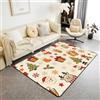 Homemissing Natale Tappeto Antiscivolo Lavabile 150x200cm | Cartoon animato Fiocchio di neve & Fiocchio di neves Albero & Reindeer Tappeto da Interno Soft Non-slip Polyester