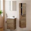 Dmora set Mobili Bagno Tolleson Marrone Quercia Specchio Incluso 3 Ripiani, 3 Ante