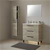 Dmora set Mobili Bagno Bullhead Marrone Quercia Specchio Incluso 3 Cassetti, 2 Ripiani