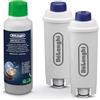 De'Longhi DLSC322 KIT DECALCIFICANTE + FILTRO ADDOLCITORE composto da 2 Filtri Addolcitore Acqua + Decalcificante Naturale 200 ml, MADE IN ITALY, Per Macchine da caffè Automatiche