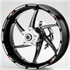 Pimastickerslab Set Completo Adesivi Strisce Cerchi Ruote Moto 17 Pollici Tricolore Bandiera Italia Filetto Cerchioni Gomme Race Sport Stickers Strips Universale RT0023 (090 Argento)