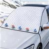 KORVORIA Copri Parabrezza Auto Inverno, Magnete Copri Vetro Auto Ghiaccio | con 5 Magneti Copertura Specchietti e Strisce Riflettenti. 4 Strati contro Neve e Protezione Anti Gelo, Neve, UV, 230 x 145cm