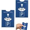 Sylkeov Set di 2 dischi orario da 10 x 13 cm, in ecopelle soft touch, di colore blu, lussuosi e durevoli, perfetto aiuto al parcheggio per auto, moto, camper e molto altro ancora, con stampa