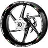 Pimastickerslab Set Completo Adesivi Strisce Cerchi Ruote Moto 17 Pollici Tricolore Bandiera Italia Filetto Cerchioni Gomme Race Sport Stickers Strips Universale RT0026 (090 Argento)