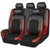 HUDJJDC Coprisedili Auto per Dacia Sandero I/Stepway 2008 2009 2010 2011 2012, 9 PCS Impermeabile Set Fodere Anteriori E, Copri Coprisedile Auto, Accessori Auto,Red