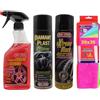 Ma-Fra Set MAFRA pulitore cerchi e gomme, diamant plast shine, extreme black più confezione di 7 panni in microfibra 30x35 cm