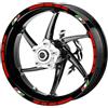 Pimastickerslab Set Completo Adesivi Strisce Cerchi Ruote Moto 17 Pollici Tricolore Bandiera Italia Filetto Cerchioni Gomme Race Sport Stickers Strips Universale RT0026 (032 Rosso)