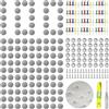 Sueynoptrix 100PCS Riparazione Tetto Bottoni Cielo Auto Set,Puntine Per Cielo Auto | Kit Riparazione Cielo Auto,Puntine E Bottoni Per Riparazione Tetto Auto Universali,Per Riparare Tessuto Del Tetto Allentato.