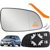 Koaudb Specchietto Retrovisore Auto Destro Riscaldabile per Opel Astra H 2004-2009 | Lato Passeggero Vetro Specchio Retrovisore Auto Lato Convesso Con Supporto Posteriore per 13141984