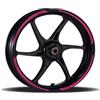 Generico Adesivi Cerchioni Moto Set Completo per 2 Ruote 17 Pollici Strisce Cerchi Custom Vari Colori universale Mod.12 cod.RT012 (041 Fucsia)