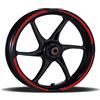 Generico Adesivi Cerchioni Moto Set Completo per 2 Ruote 17 Pollici Strisce Cerchi Custom Vari Colori universale Mod.12 cod.RT012 (032 Rosso)