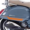 Generico Kit 2 adesivi fasce bande compatibili con PIAGGIO VESPA GTV 300 GTS 300 GTV250 GTV125 scegli colore Cod.1996 (035 Arancione)