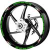 Pimastickerslab Set Completo Adesivi Strisce Cerchi Ruote Moto 17 Pollici Tricolore Bandiera Italia Filetto Cerchioni Gomme Race Sport Stickers Strips Universale RT0026 (064 Verde Lime)