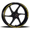 Pimastickerslab Adesivi Cerchioni Moto Set Completo per 2 Ruote 17 Pollici Strisce Cerchi Custom Vari Colori universale Mod.4 cod.RT004 (021 GIALLO)