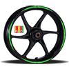Generico Adesivi Cerchioni Moto Set Completo per 2 Ruote 17 Pollici Strisce Cerchi Custom Vari Colori universale Mod.11 cod.RT011 (064 Verde Lime)