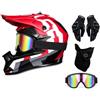 Homkia Casco Motocross Integrale per Adulti con Occhiali, Guanti e Copriviso | Set motocross completo e versatile con casco integrale, occhiali, guanti e copriviso coordinati per attività off-road.