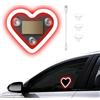 GCZCC Lampada LED Wireless per Finestrino Auto Con Luce Ambientale a Energia Solare a Forma di Cuore Neon Accessori Decorativi per Interni Regalo Romantico per Donne, Ragazze e Coppie-Rosso
