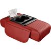 StaZamor Copribracciolo per auto 4 in 1 con portabicchieri, coperchio e organizer per console centrale, comodo cuscino per bracciolo, accessorio interno per auto, Bordeaux B